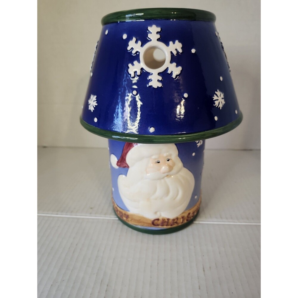 HOLIDAY TIME 2-PIECE CERAMIC CANDLE LAMP 9"
